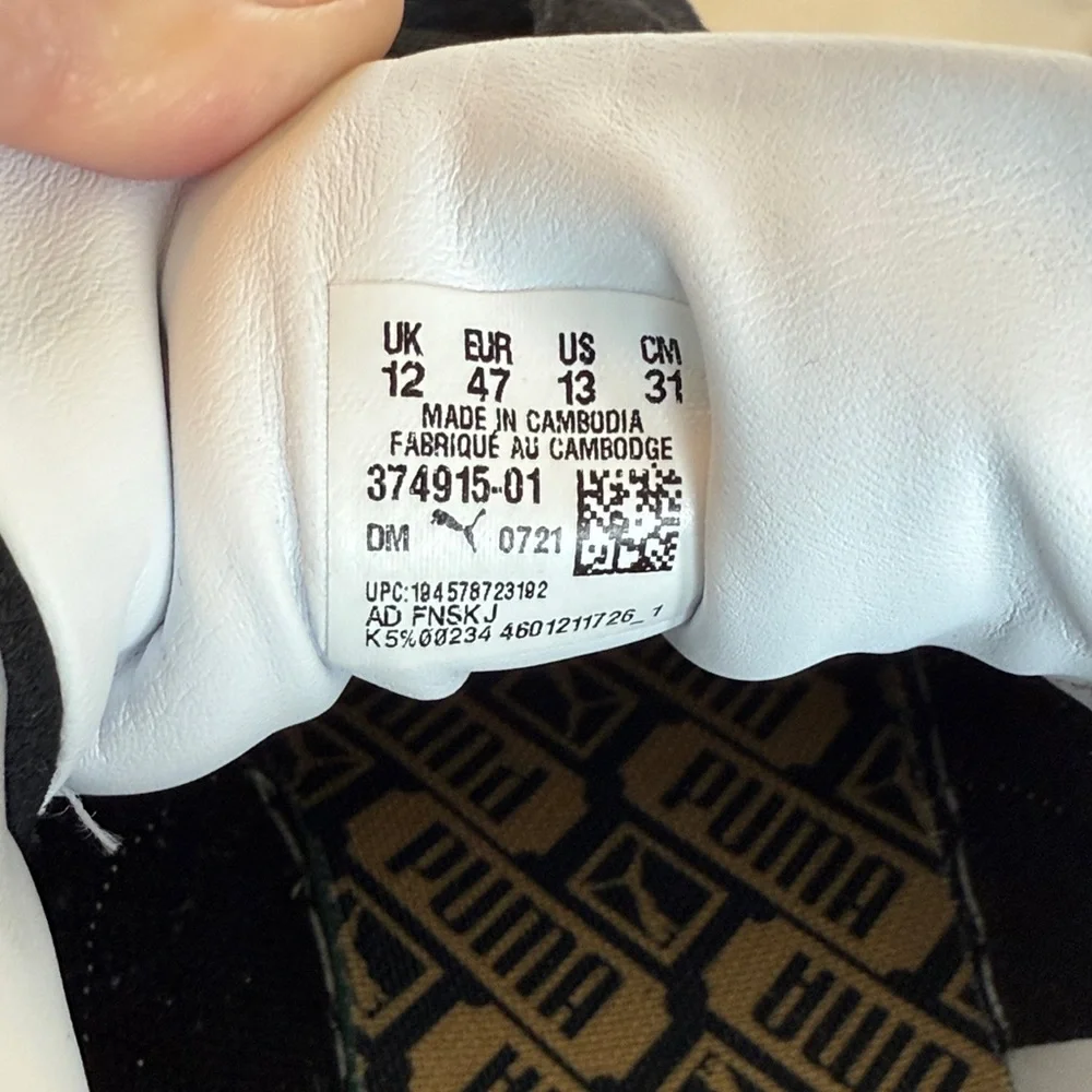 Puma Suede Classic Black and White Shoes - Picture 6 of 8